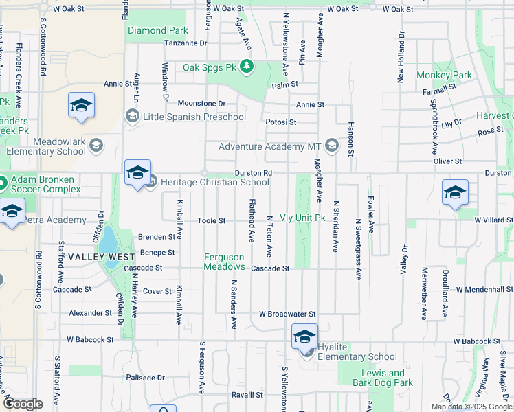 map of restaurants, bars, coffee shops, grocery stores, and more near 410 Flathead Avenue in Bozeman