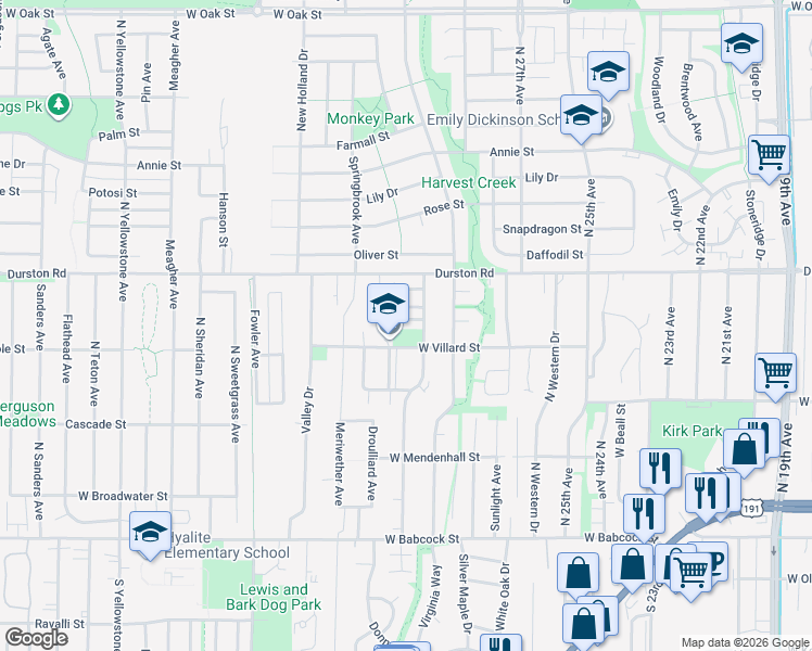 map of restaurants, bars, coffee shops, grocery stores, and more near 428 Michael Grove Avenue in Bozeman