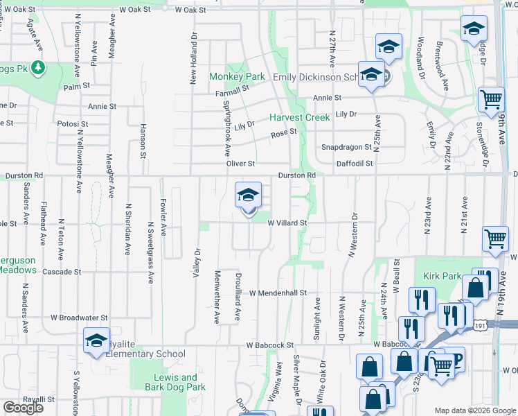 map of restaurants, bars, coffee shops, grocery stores, and more near 428 Michael Grove Avenue in Bozeman