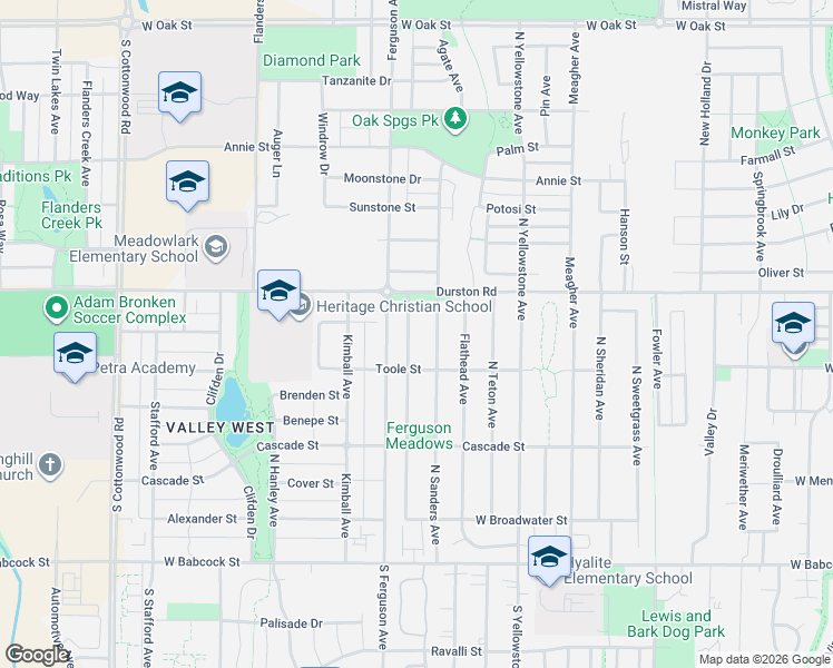 map of restaurants, bars, coffee shops, grocery stores, and more near 405 Mineral Avenue in Bozeman