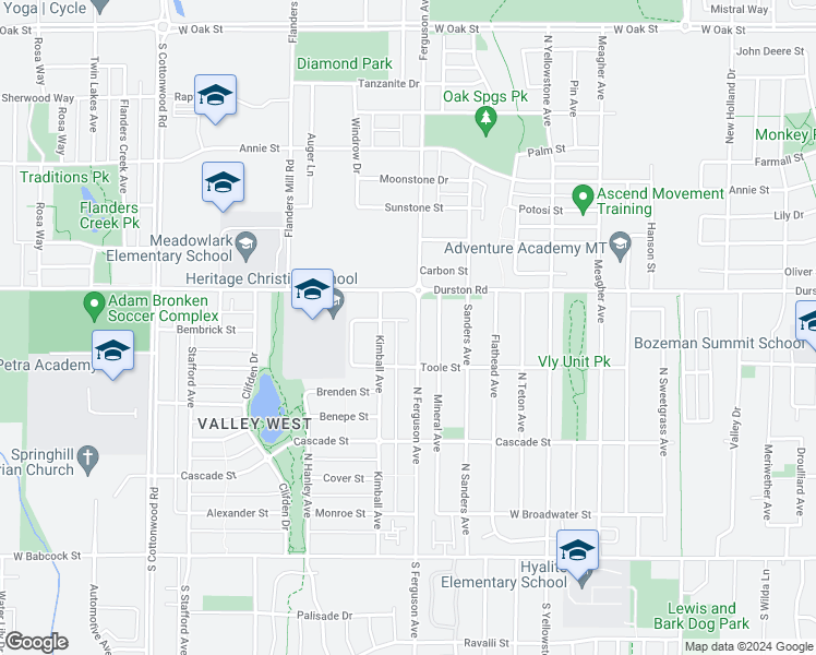 map of restaurants, bars, coffee shops, grocery stores, and more near 481 North Ferguson Avenue in Bozeman