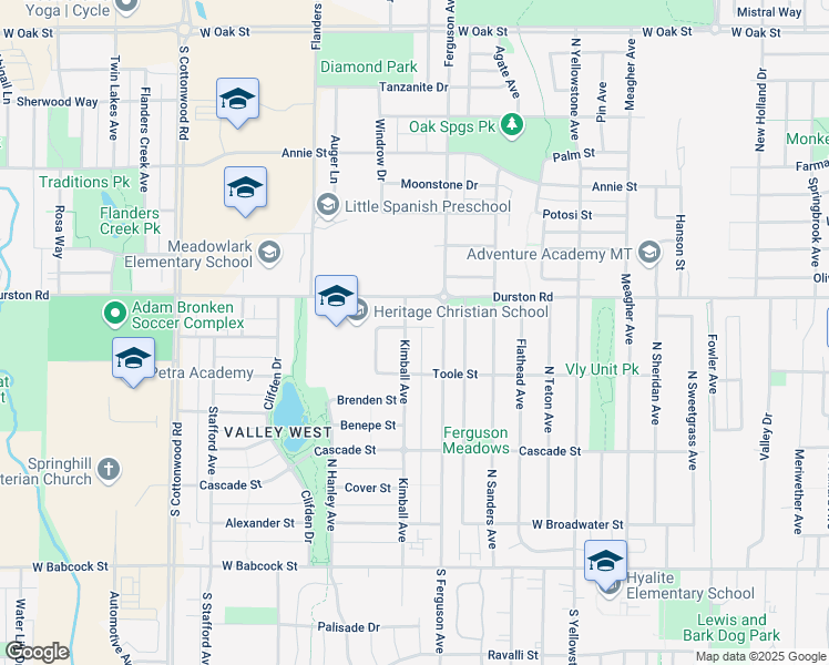 map of restaurants, bars, coffee shops, grocery stores, and more near 496 Kimball Avenue in Bozeman