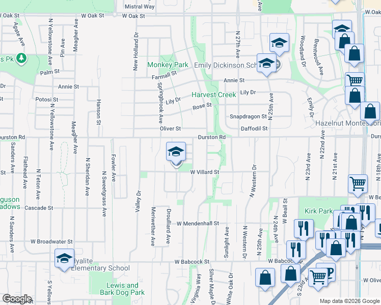 map of restaurants, bars, coffee shops, grocery stores, and more near 515 Michael Grove Avenue in Bozeman