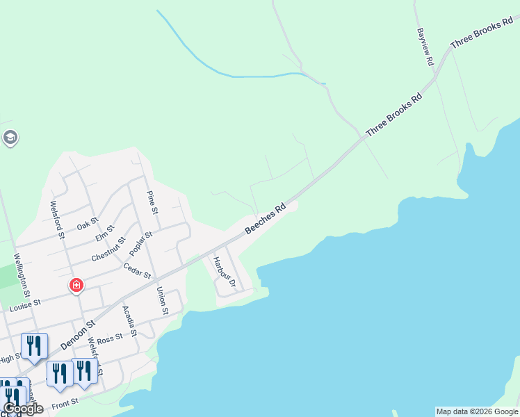 map of restaurants, bars, coffee shops, grocery stores, and more near 6 Michaela Street in Pictou