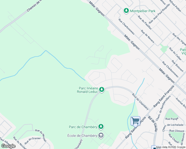 map of restaurants, bars, coffee shops, grocery stores, and more near 42 Rue de Macornet in Blainville