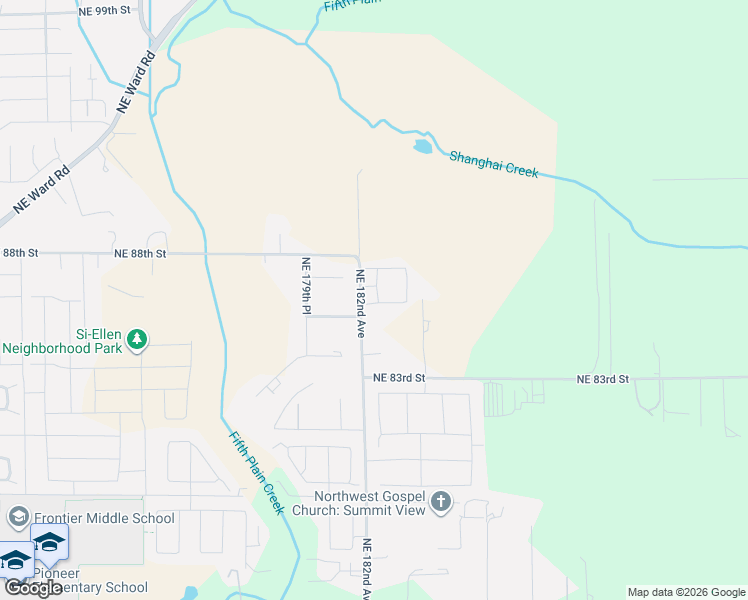 map of restaurants, bars, coffee shops, grocery stores, and more near 8501-8899 Northeast 182nd Avenue in Vancouver