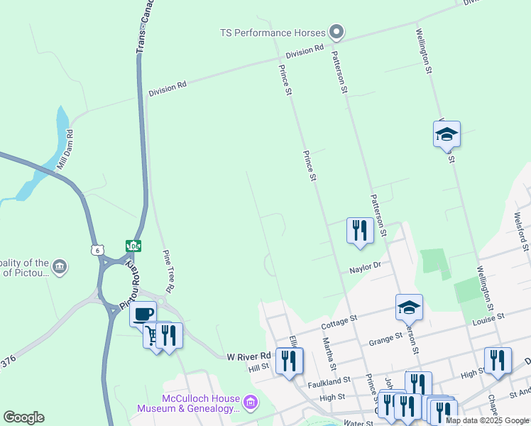 map of restaurants, bars, coffee shops, grocery stores, and more near 4 Gill Court in Pictou