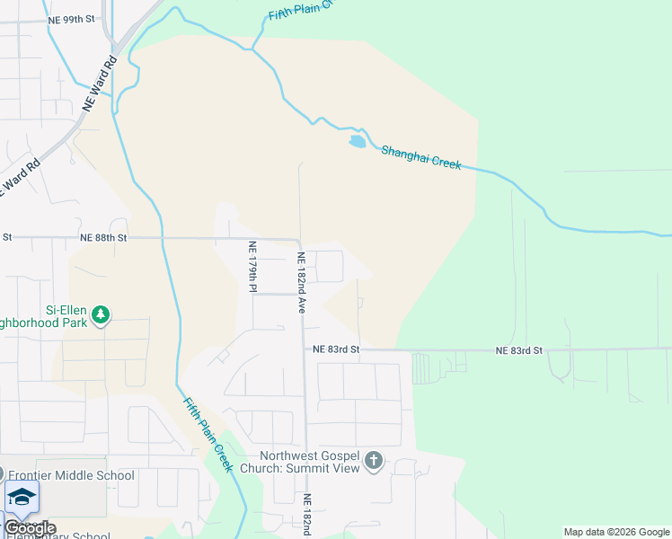 map of restaurants, bars, coffee shops, grocery stores, and more near 8614 Northeast 183rd Place in Vancouver