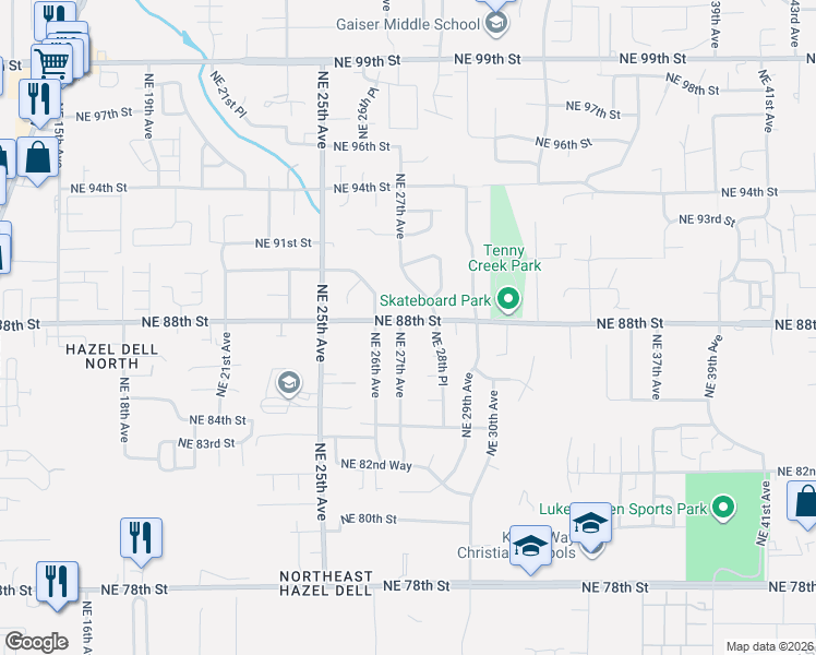 map of restaurants, bars, coffee shops, grocery stores, and more near 8715 Northeast 27th Avenue in Vancouver