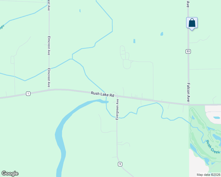 map of restaurants, bars, coffee shops, grocery stores, and more near 4748 Rush Lake Road in Rush City