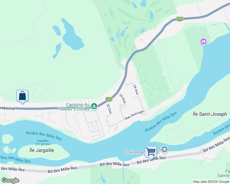 map of restaurants, bars, coffee shops, grocery stores, and more near 1925 Côte de Terrebonne in Terrebonne
