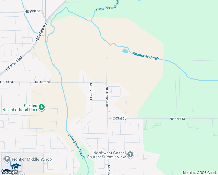 map of restaurants, bars, coffee shops, grocery stores, and more near 8501-8899 Northeast 182nd Avenue in Vancouver