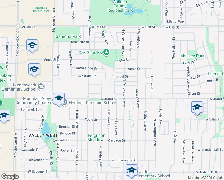 map of restaurants, bars, coffee shops, grocery stores, and more near 789 Jardine Avenue in Bozeman