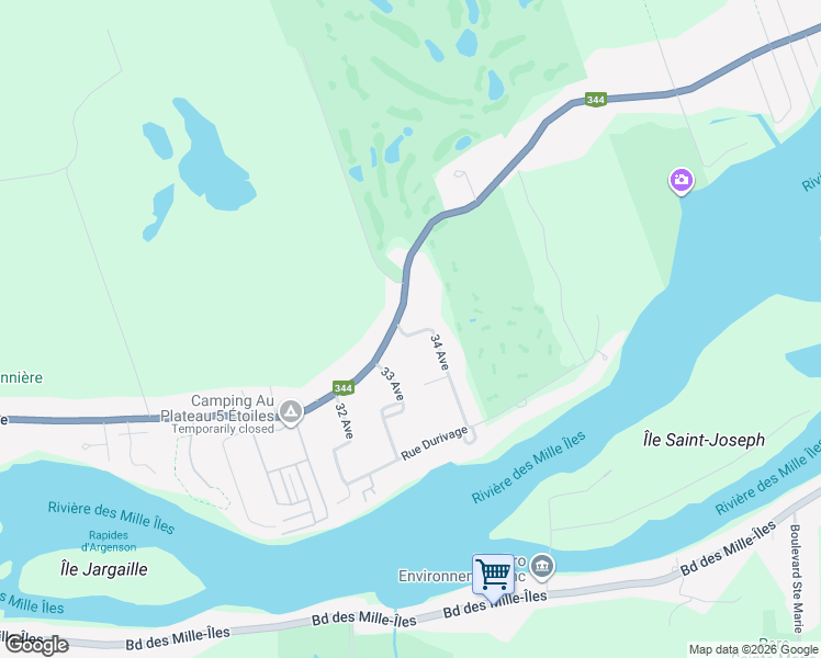 map of restaurants, bars, coffee shops, grocery stores, and more near 215 34e Avenue in Saint-Zotique