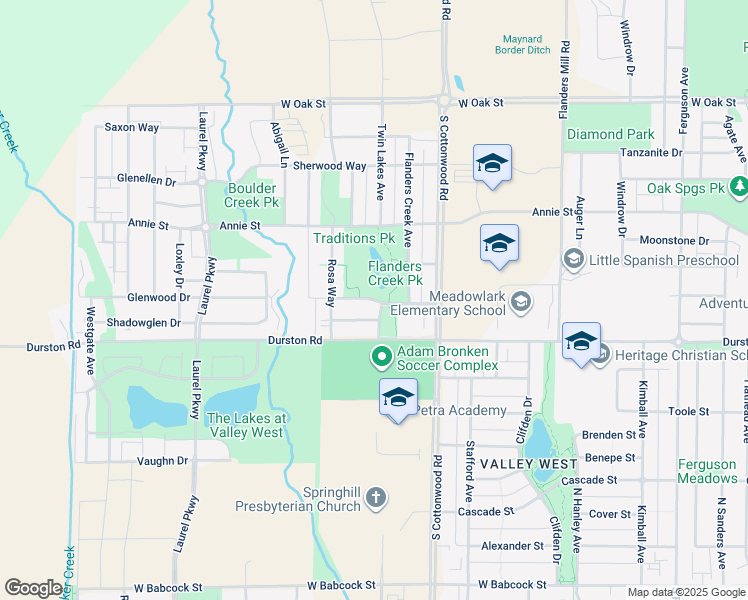 map of restaurants, bars, coffee shops, grocery stores, and more near Glenwood Drive in Bozeman