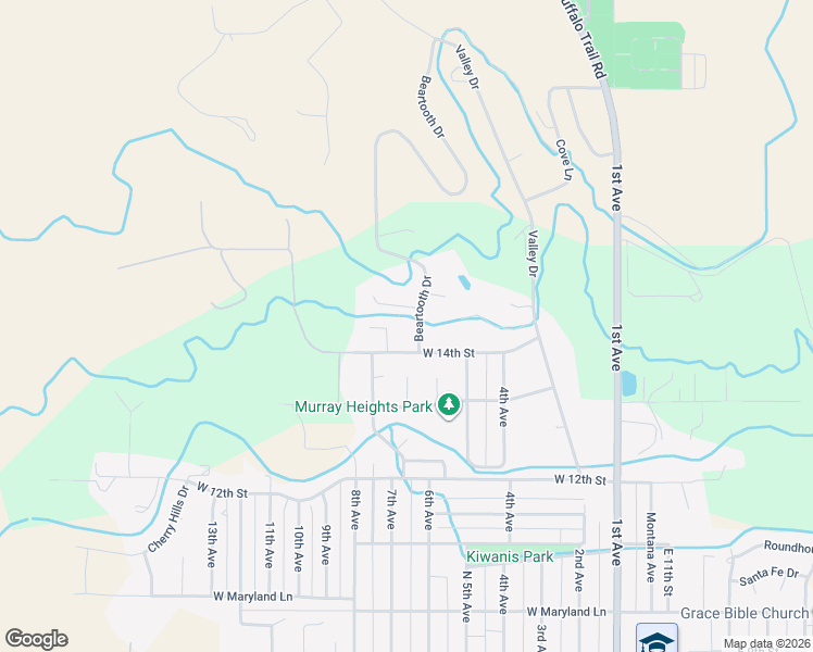 map of restaurants, bars, coffee shops, grocery stores, and more near 1420 Beartooth Dr in Laurel