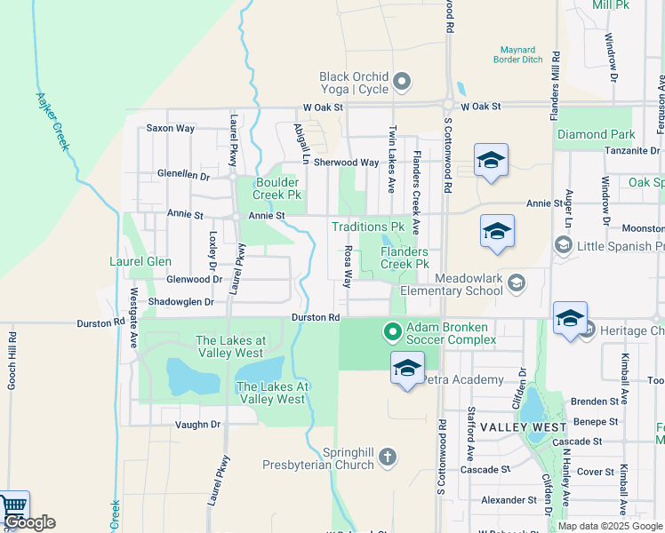 map of restaurants, bars, coffee shops, grocery stores, and more near Glenwood Drive in Bozeman