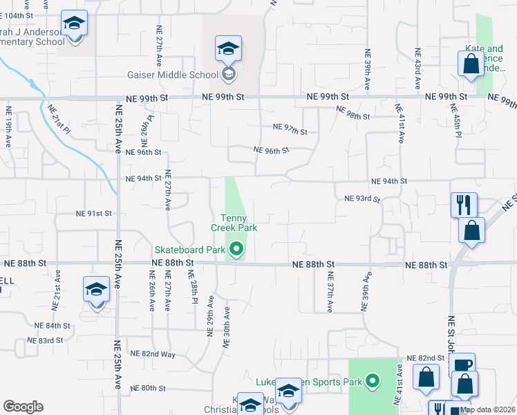 map of restaurants, bars, coffee shops, grocery stores, and more near 9201 Northeast 32nd Avenue in Vancouver