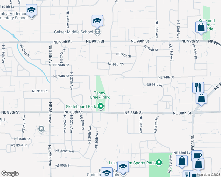 map of restaurants, bars, coffee shops, grocery stores, and more near 9201 Northeast 32nd Avenue in Vancouver