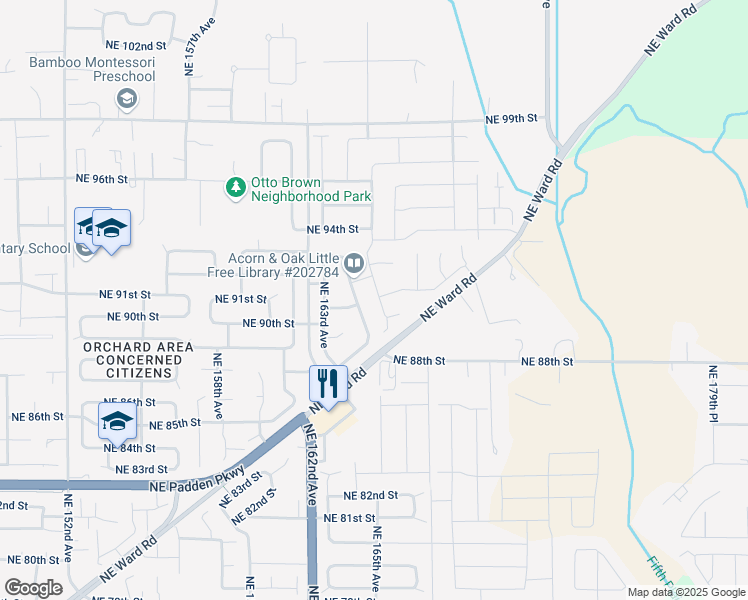 map of restaurants, bars, coffee shops, grocery stores, and more near 9016 Northeast 165th Avenue in Vancouver
