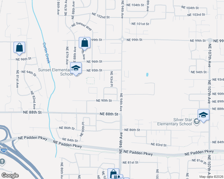 map of restaurants, bars, coffee shops, grocery stores, and more near 9213 Northeast 92nd Street in Vancouver