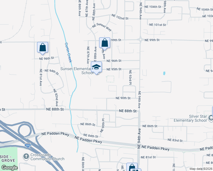 map of restaurants, bars, coffee shops, grocery stores, and more near 9000 Northeast 90th Street in Vancouver