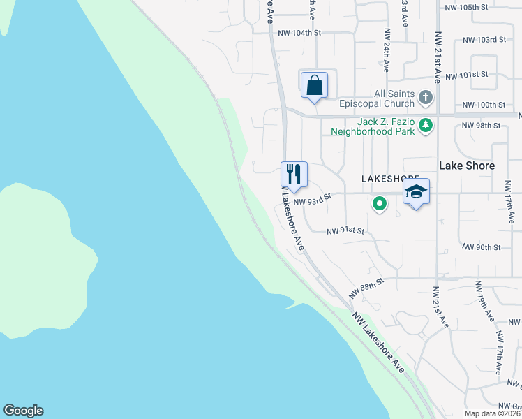 map of restaurants, bars, coffee shops, grocery stores, and more near 9206 Northwest Starkrest Avenue in Vancouver