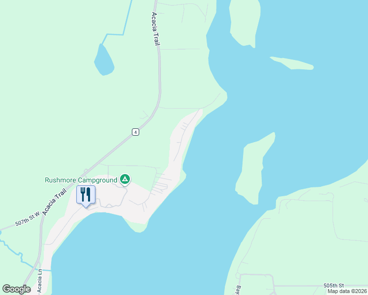 map of restaurants, bars, coffee shops, grocery stores, and more near 51045 Amber Avenue in Stanchfield