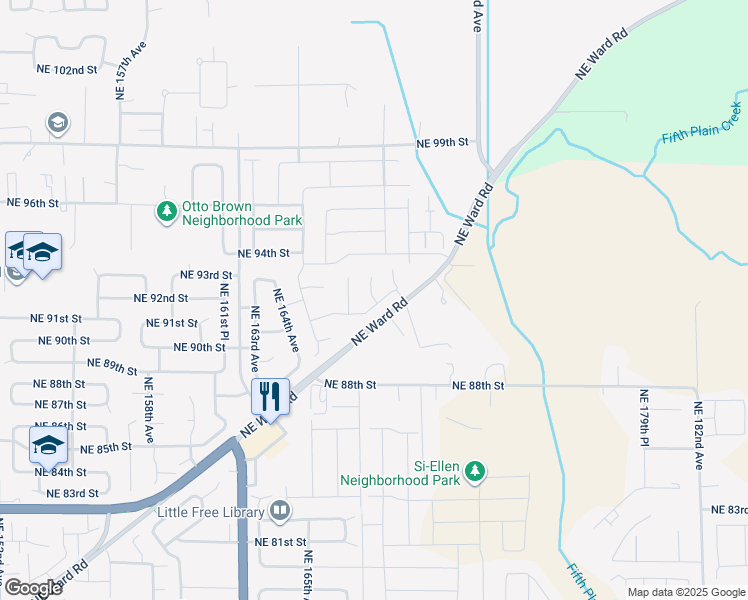 map of restaurants, bars, coffee shops, grocery stores, and more near 9115 Northeast 168th Court in Vancouver
