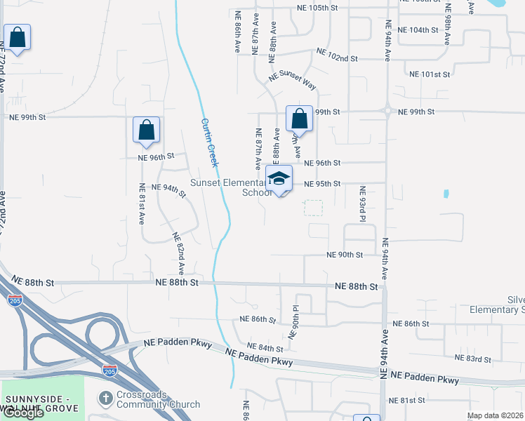 map of restaurants, bars, coffee shops, grocery stores, and more near 9202 Northeast 87th Court in Vancouver