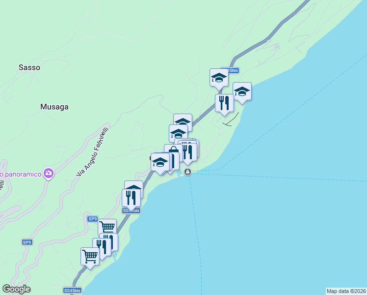 map of restaurants, bars, coffee shops, grocery stores, and more near 19 Via Repubblica in Gargnano