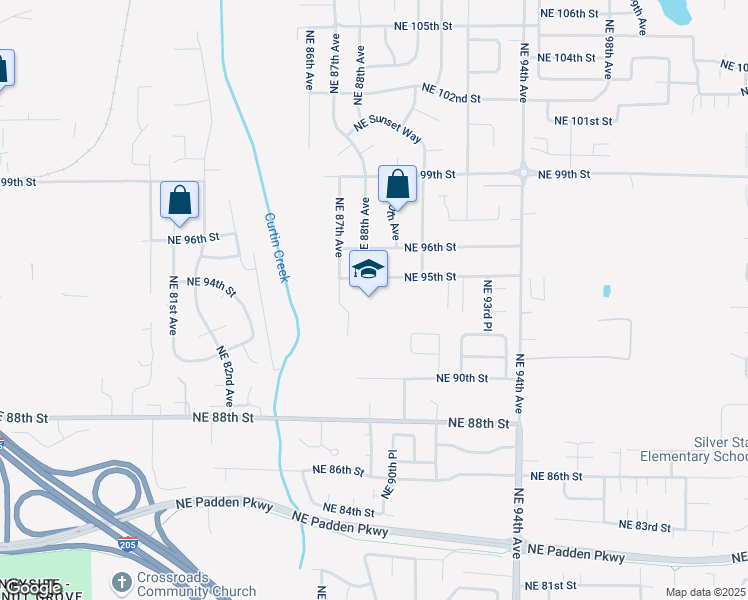 map of restaurants, bars, coffee shops, grocery stores, and more near 9001 Northeast 95th Street in Vancouver