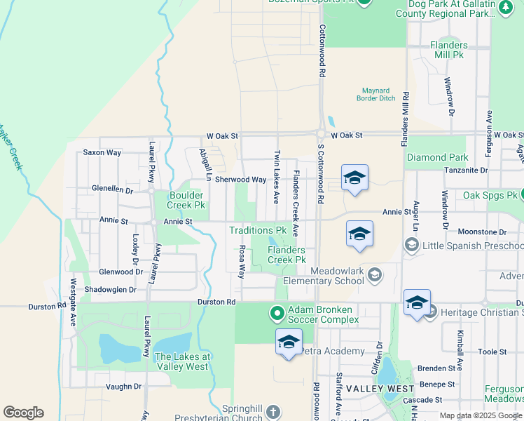 map of restaurants, bars, coffee shops, grocery stores, and more near 942 Rosa Way in Bozeman