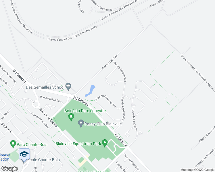 map of restaurants, bars, coffee shops, grocery stores, and more near 10 Rue du Lipizzan in Blainville