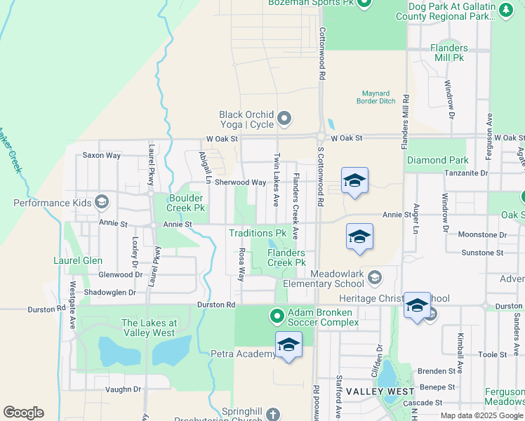 map of restaurants, bars, coffee shops, grocery stores, and more near 979 Twin Lakes Avenue in Bozeman