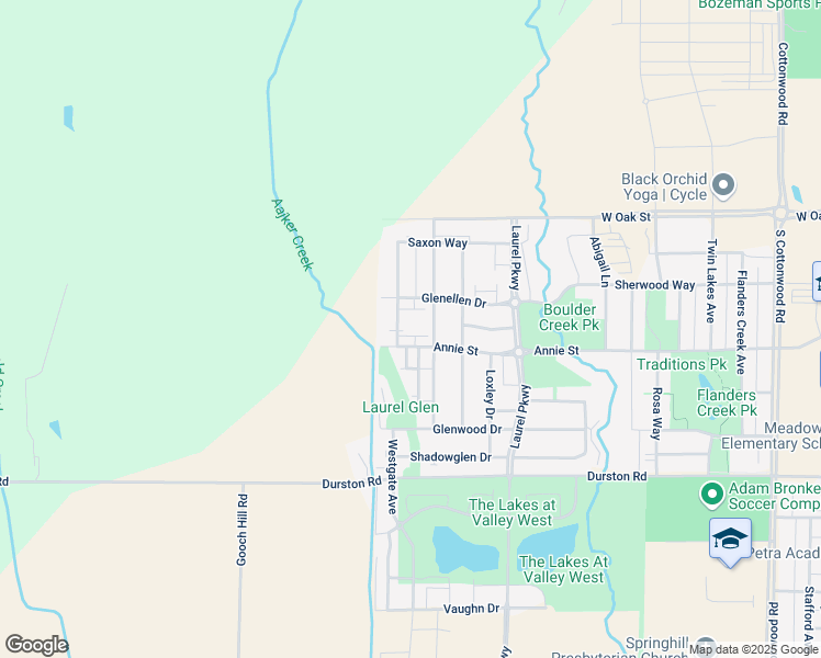 map of restaurants, bars, coffee shops, grocery stores, and more near 934 Saxon Way in Bozeman