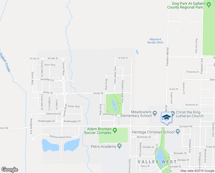 map of restaurants, bars, coffee shops, grocery stores, and more near 1015 Rosa Way in Bozeman