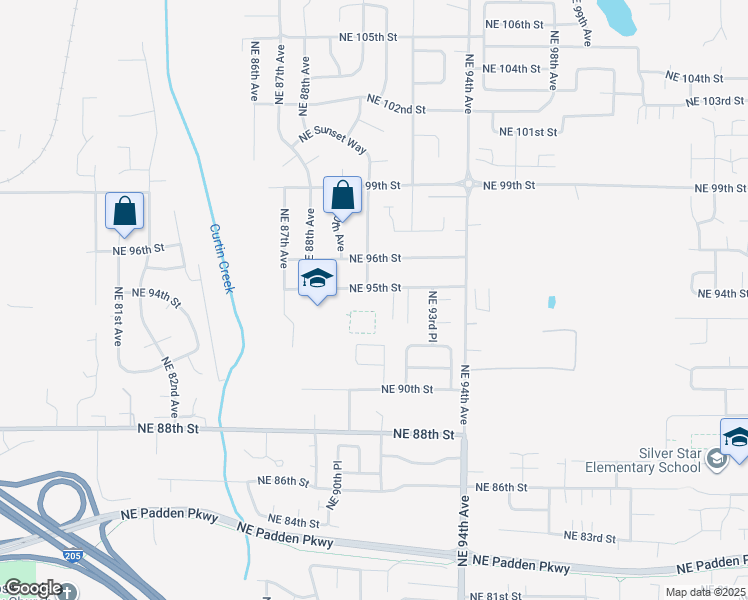 map of restaurants, bars, coffee shops, grocery stores, and more near 9013 Northeast 95th Street in Vancouver
