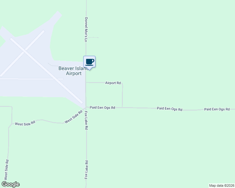 map of restaurants, bars, coffee shops, grocery stores, and more near 9 Airport Road in Beaver Island