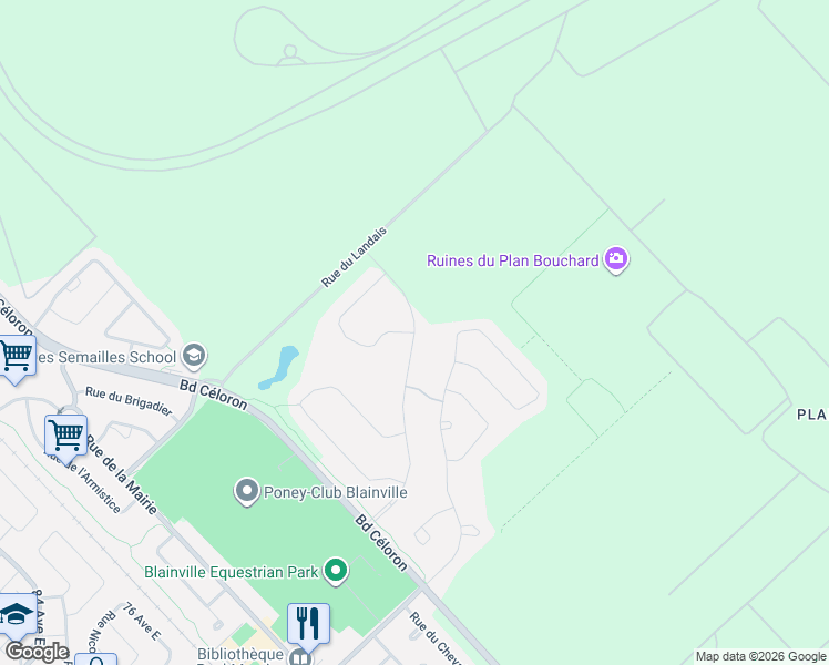 map of restaurants, bars, coffee shops, grocery stores, and more near 29 Rue de l'Ardennais in Blainville