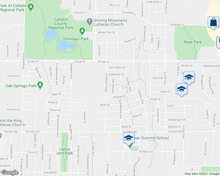 map of restaurants, bars, coffee shops, grocery stores, and more near 1008 New Holland Drive in Bozeman