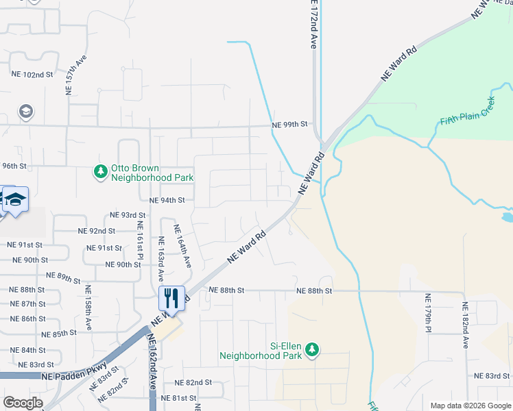 map of restaurants, bars, coffee shops, grocery stores, and more near 9200 Northeast Ward Road in Vancouver