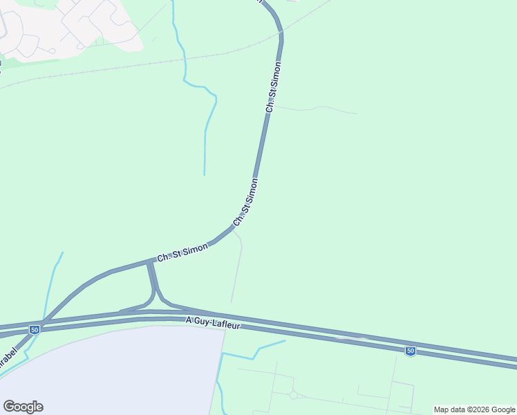 map of restaurants, bars, coffee shops, grocery stores, and more near Chemin Saint Simon in Mirabel
