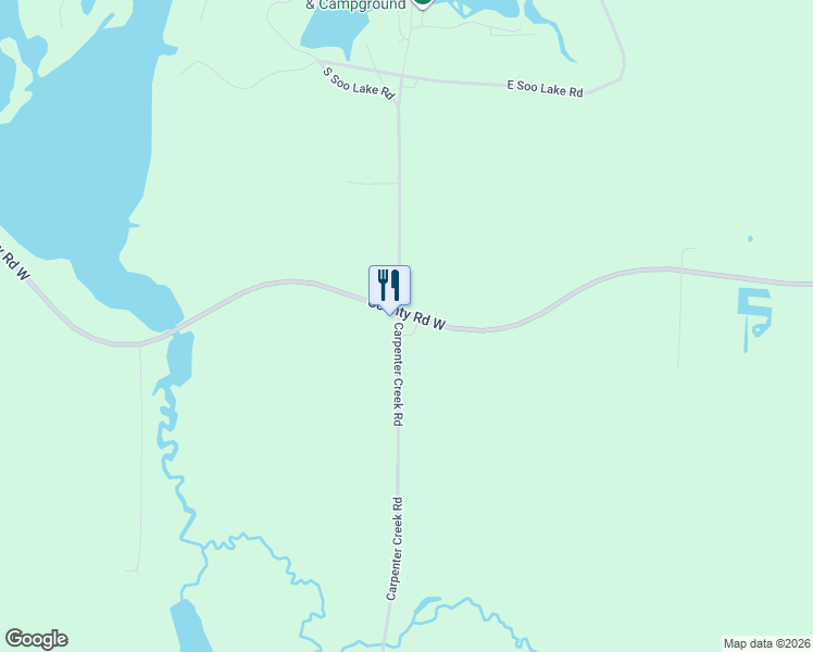 map of restaurants, bars, coffee shops, grocery stores, and more near N8702 Carpenter Creek Road in Phillips