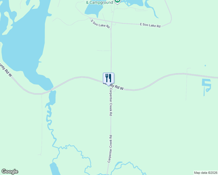 map of restaurants, bars, coffee shops, grocery stores, and more near N8702 Carpenter Creek Road in Phillips