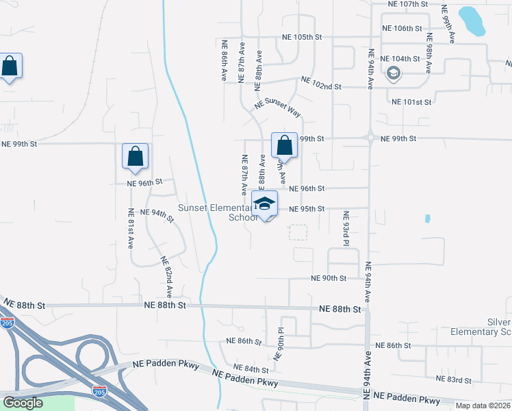 map of restaurants, bars, coffee shops, grocery stores, and more near 8718 Northeast 95th Street in Vancouver