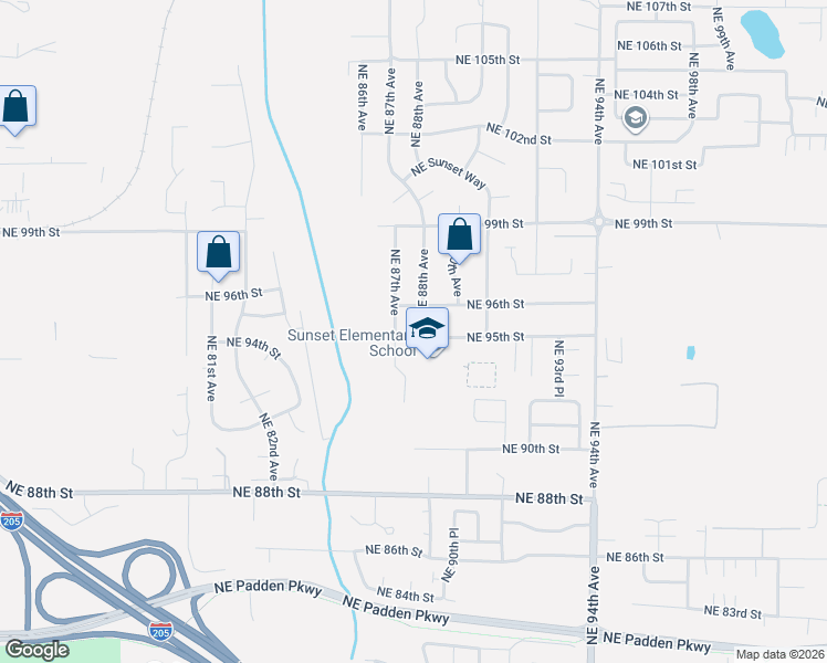 map of restaurants, bars, coffee shops, grocery stores, and more near 8718 Northeast 95th Street in Vancouver