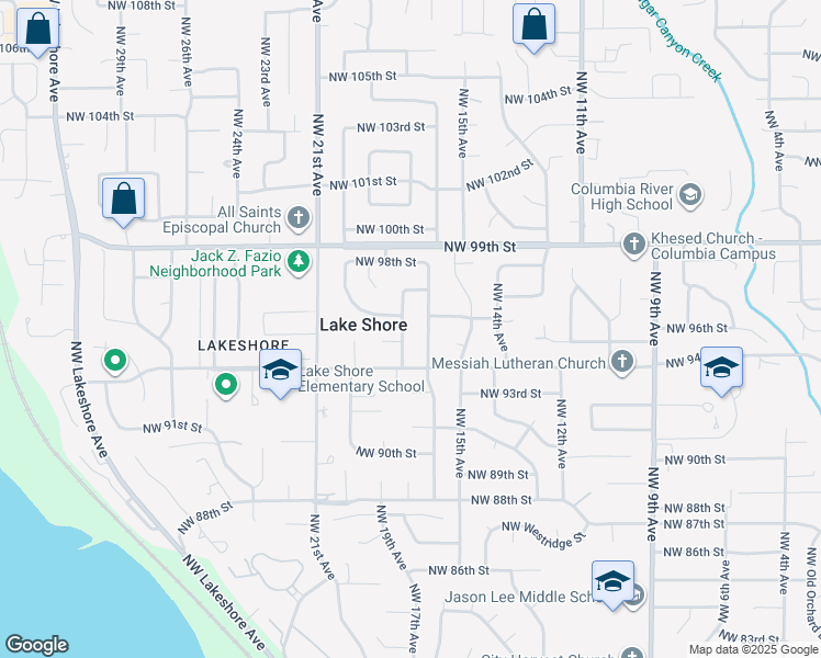 map of restaurants, bars, coffee shops, grocery stores, and more near 9408 Northwest 18th Avenue in Vancouver