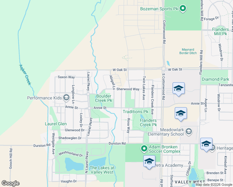 map of restaurants, bars, coffee shops, grocery stores, and more near 1060 Cassandra Lane in Bozeman