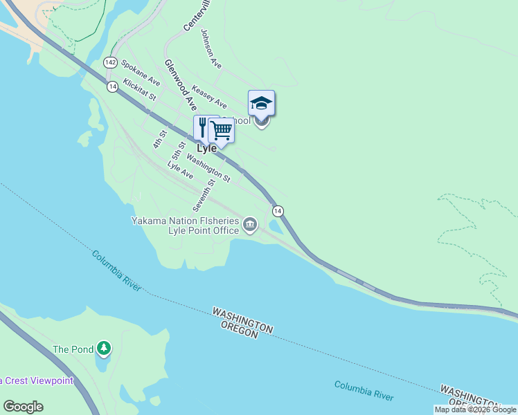 map of restaurants, bars, coffee shops, grocery stores, and more near 919 Old Ferry Road in Lyle